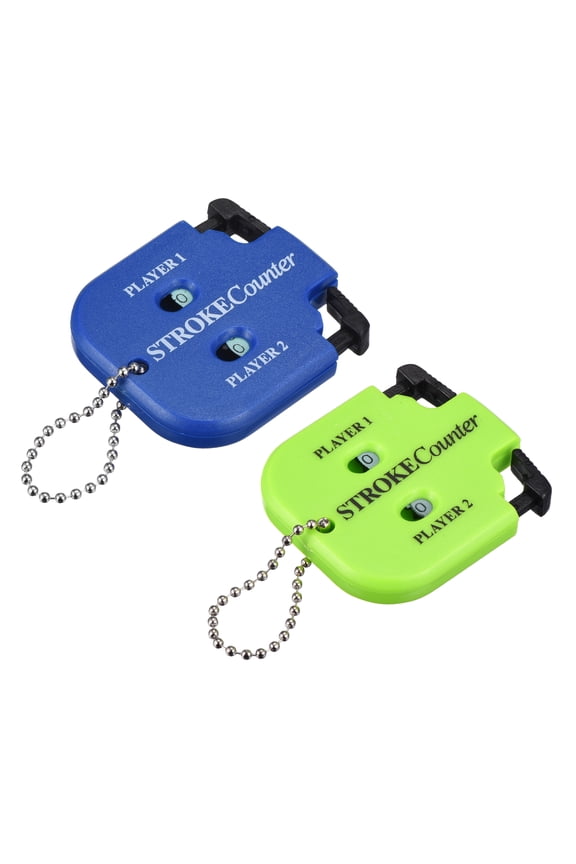 Golf Score Indicator, 2 Player Stroke Counter Clicker with Key Chain 2 Pcs & Blue/Green -Fitting for (Golfer/Training/Practice)