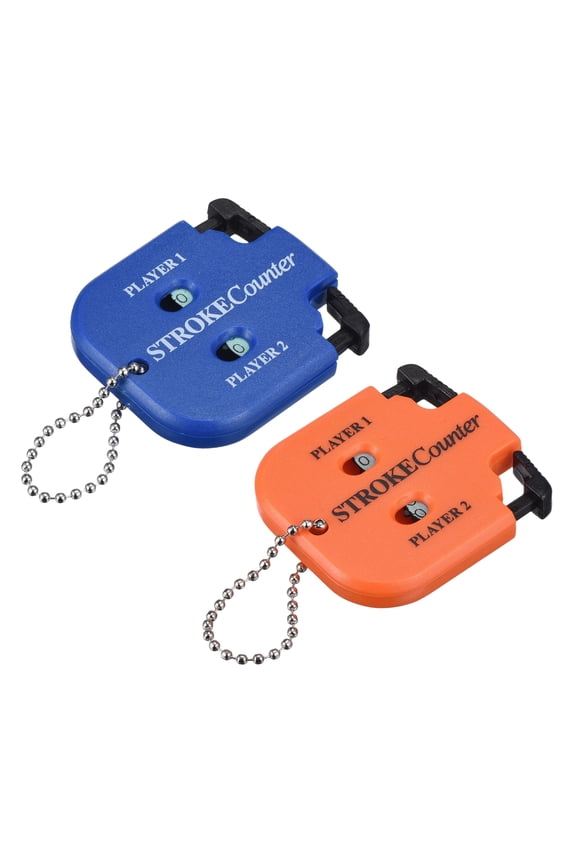Golf Score Indicator, 2 Player Stroke Counter Clicker with Key Chain 2 Pcs & Blue/Orange -Fitting for (Golfer/Training/Practice)