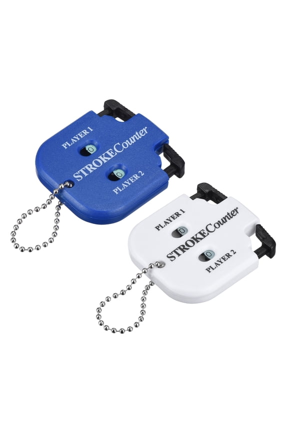 Golf Score Indicator, 2 Player Stroke Counter Clicker with Key Chain 2 Pcs & Blue/White -Fitting for (Golfer/Training/Practice)