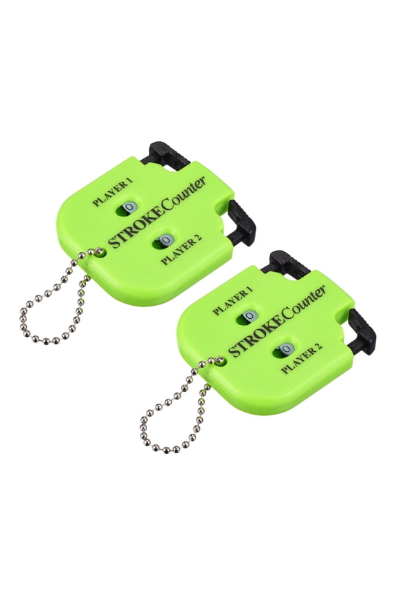 Golf Score Indicator, 2 Player Stroke Counter Clicker with Key Chain 2 Pcs & Green -Fitting for (Golfer/Training/Practice)