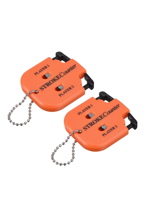 Golf Score Indicator, 2 Player Stroke Counter Clicker with Key Chain 2 Pcs & Orange -Fitting for (Golfer/Training/Practice)
