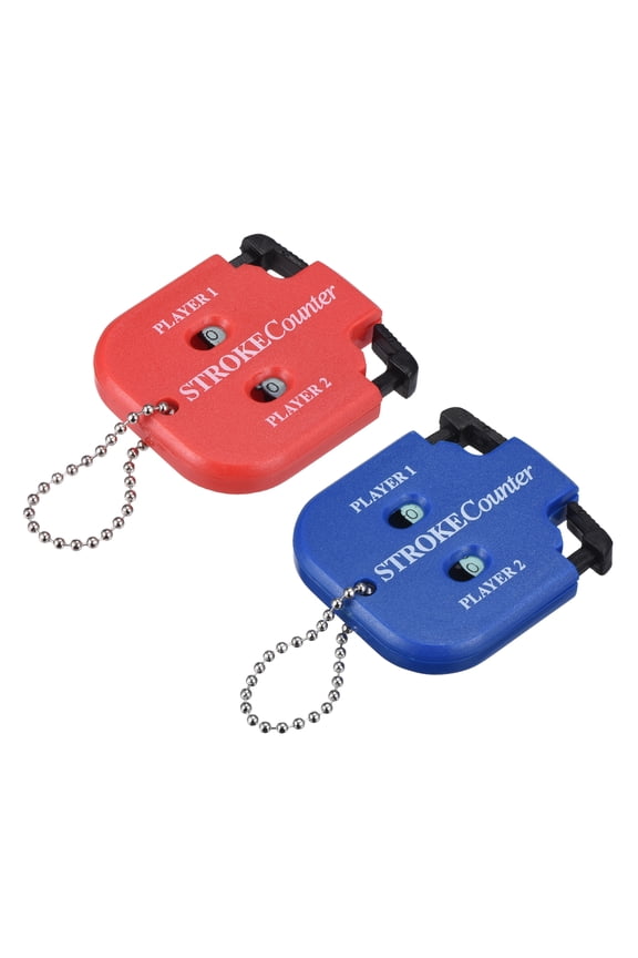 Golf Score Indicator, 2 Player Stroke Counter Clicker with Key Chain 2 Pcs & Red/Blue -Fitting for (Golfer/Training/Practice)