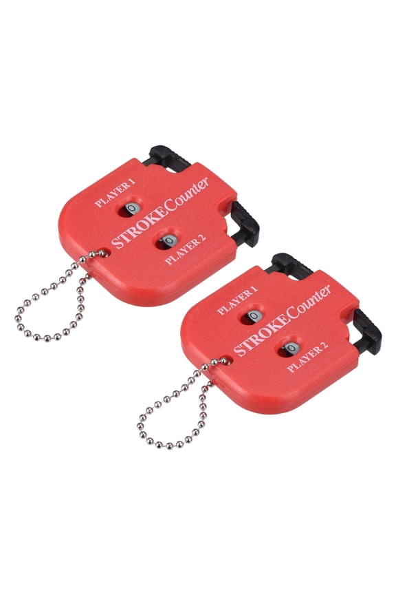 Golf Score Indicator, 2 Player Stroke Counter Clicker with Key Chain 2 Pcs & Red -Fitting for (Golfer/Training/Practice)