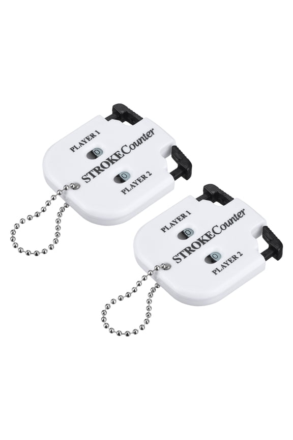 Golf Score Indicator, 2 Player Stroke Counter Clicker with Key Chain 2 Pcs & White -Fitting for (Golfer/Training/Practice)