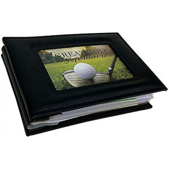 Golf Scorecard and Photo Album | Available in Brown or Black | Holds Up to 40 Scorecards | Designed for 4" x 6" and 5" x 7" Scorecards
