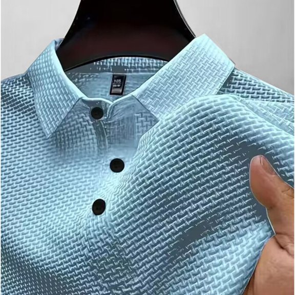 Golf Shirts For Men Polo Shirt 3 Buttons Casual Work T Shirts Quick Dry Short Sleeve Golf Shirt Pique Jersey Outdoor Performance Blue XL