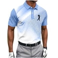 thumbnail image 1 of Golf Shirts For Men Printed Short Sleeve Button Collar Pullover Casual Summer Shirt For Course Practice Office Leisure Travel And Weekend Wear, 1 of 6