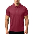 thumbnail image 1 of Golf Shirts For Men Short Sleeve Lapel Button Polos-Collared Texture Tops Casual Moisture Wicking Polos Shirt (2XL, Red), 1 of 9