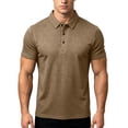 thumbnail image 1 of Golf Shirts For Men Short Sleeve Lapel Button Polos-Collared Texture Tops Casual Moisture Wicking Polos Shirt (M, Coffee), 1 of 9