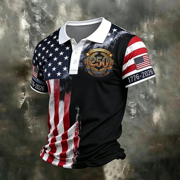 Golf Shirts for Men 250th Anniversary Usa Shirt 1776 Shirt Men 4th Of July Shirts Patriotic T Shirts Usa Shirt Men Funny Shirts for Men Customized T Shirts Mens Graphic Shirts