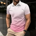 thumbnail image 1 of Golf Shirts for Men Big & Tall S-4X Plus Size Short Sleeve T-Shirts Mens Casual Gradient Printed Pullover Button Collared Business Work Tees Tops, 1 of 6