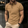 thumbnail image 1 of Golf Shirts for Men Business Casual Short Sleeve Tshirts Shirt Mens Pullover Button Collared Slim Color Block Breathable Athletic Workout Tees Tops, 1 of 6