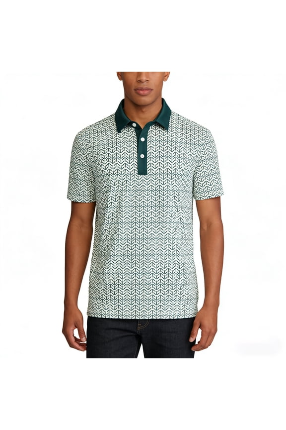 Mens Golf Shirt Polos for Men Short Sleeve Performance Collared Shirts Golf Apparel Green L