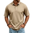thumbnail image 1 of Golf Shirts for Men Quick Dry Performance Polo Short Sleeve Collared Shirt Khaki M, 1 of 8