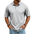 thumbnail image 1 of Golf Shirts for Men Quick Dry Performance Polo Short Sleeve Collared Shirt Light Gray M, 1 of 8
