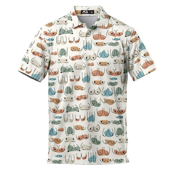 Golf Shirts for Men Funny Crazy Golf Polo Shirt for Men Funny Print Short Sleeve Golf Shirts 1