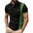 thumbnail image 1 of Golf Shirts for Men Funny Polo Print Performance Short Sleeve Mens Green Polo Classic Contrast Collar Shirt Slim Fit Casual Tops, 1 of 4