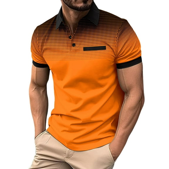 Golf Shirts for Men Funny Polo V Neck Short Sleeve Mens Polos Print Casual Vintage Classic Golf Shirt Oversized Casual Work Shirt