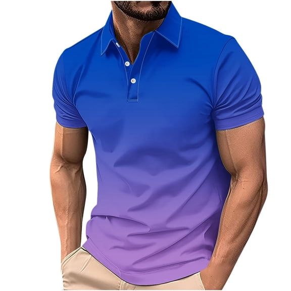 Golf Shirts for Men Funny Polo Vintage Striped Short Sleeve Mens Polo Shirt Golf Business Casual Wear Lightweight Casual Work Shirt
