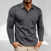 Golf Shirts for Men Long Sleeve Business Work Tshirts Shirt Mens Casual Color Block Breathable Pullover Button Collared Basic Workout Tees Tops