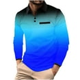thumbnail image 1 of Golf Shirts for Men Long Sleeve Button Collared Tees Tops Mens Trendy Gradient Polka Dat Printed Pullover Breathable Athletic Workout Tshirts Shirt, 1 of 4