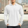 thumbnail image 1 of Golf Shirts for Men Long Sleeve T-Shirts with Collar Mens Casual Solid Color Pullover Slim-Fit Basic Athletic Workout Tees Tops, 1 of 3