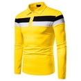 thumbnail image 1 of Golf Shirts for Men Long Sleeve Tshirts Shirt Pullover Button Collared Business Casual Color Block Slim-Fit Comfort Basic Office Work Tees Tops, 1 of 7