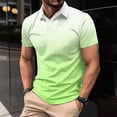 thumbnail image 1 of Golf Shirts for Men M-4XL Big and Tall Short Sleeve Tees Shirt Plus Size Pullover Button Collared Gradient Printed Breathable Workout Tops, 1 of 6