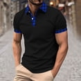 thumbnail image 1 of Golf Shirts for Men Plaid Printed Button Collared Short Sleeve Tees Tops Mens Casual Pullover Slim Breathable Athletic Workout Tshirts Shirt, 1 of 5