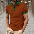 thumbnail image 1 of Golf Shirts for Men Pullover Short Sleeve T-Shirts Mens Casual Plaid Printed Button Collared Breathable Slim Athletic Workout Tees Tops, 1 of 5