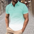 thumbnail image 1 of Golf Shirts for Men Short Sleeve Button Collared Tshirts Shirt Mens Casual Gradient Printed Pullover Slim Breathable Athletic Workout Tees Tops, 1 of 5