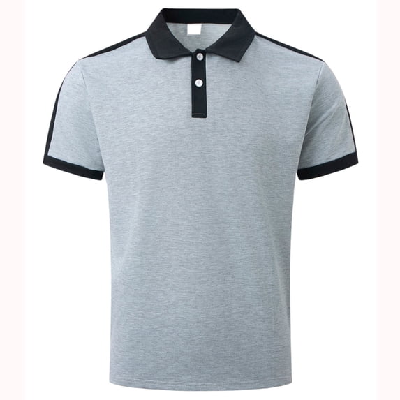 Golf Shirts for Men Short Sleeve Button Collared Tshirts Shirt Mens Casual Solid Color Pullover Breathable Lapel Going-Out Workout Tees Tops