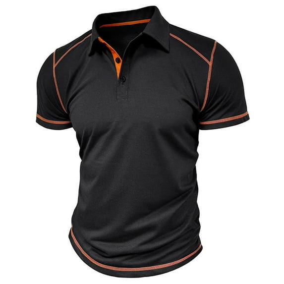 Golf Shirts for Men Short Sleeve Button Collared Tshirts Shirt Mens Casual Solid Color Pullover Slim Breathable Athletic Workout Tees Tops
