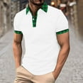thumbnail image 1 of Golf Shirts for Men Short Sleeve T-Shirts Mens Casual Plaid Printed Pullover Button Collared Breathable Slim Athletic Workout Tees Tops, 1 of 5