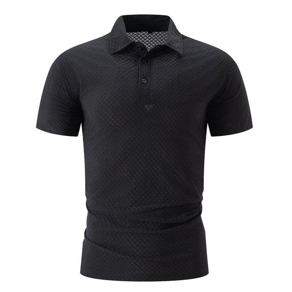 Golf Shirts for Men Short Sleeve Tshirts Shirt Mens Casual Lightweight Solid Color Pullover Button Collared Breathable Going-Out Work Tees Tops