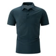 thumbnail image 1 of Golf Shirts for Men Short Sleeve Tshirts Shirt Mens Casual Lightweight Solid Color Pullover Button Collared Breathable Going-Out Work Tees Tops, 1 of 5