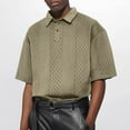 thumbnail image 1 of Golf Shirts for Men Short Sleeve Tshirts Shirt Mens Casual Solid Color Textured Pullover Button Collared Breathable Athletic Workout Tees Tops, 1 of 6