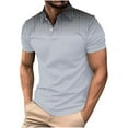 thumbnail image 1 of Golf Shirts for Men St. Patrick Day Printed Summer Casual Short Sleeve Button Turndown Collar Sports Blouses (XL, Gray #B), 1 of 5