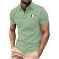 thumbnail image 1 of Golf Shirts for Men St. Patrick Day Printed Summer Casual Short Sleeve Button Turndown Collar Sports Blouses (XL, Green), 1 of 5