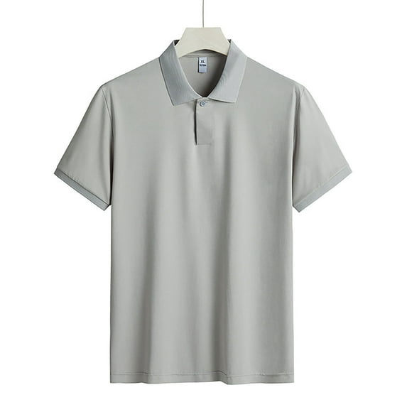 Golf Shirts for Men Sun Protection Summer Cool Ice Silk Short Sleeve T-Shirt Pullover Business Casual Tops