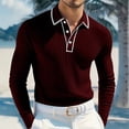 thumbnail image 1 of Golf Shirts for Men with Button Collar Long Sleeve Tshirts Shirt Mens Trendy Solid Color Stretchy Slim Pullover Lapel Business Work Tees Tops, 1 of 7