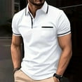 thumbnail image 1 of Golf Shirts for Men with Pocket Short Sleeve Button Collared Tshirts Shirt Mens Business Casual Color Block Pullover Lapel Going-Out Work Tees Tops, 1 of 3