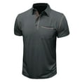 thumbnail image 1 of Golf Shirts for Men with Pocket Short Sleeve Tshirts Shirt Mens Casual Solid Color Pullover Button Collared Breathable Going-Out Workout Tees Tops, 1 of 5