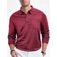 thumbnail image 1 of Golf Shirts for Men with Pocket and Collar Long Sleeve T-Shirts Mens Casual Solid Color Breathable Pullover Athletic Workout Tees Tops, 1 of 7