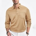 thumbnail image 1 of Golf Shirts for Men with Pocket and Collar Long Sleeve T-Shirts Mens Casual Solid Color Breathable Pullover Athletic Workout Tees Tops, 1 of 7