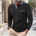 thumbnail image 1 of Golf Shirts for Men with Pocket and Collared Long Sleeve Tshirts Shirt Mens Business Casual Color Block Button Lapel Pullover Work Tees Tops, 1 of 7