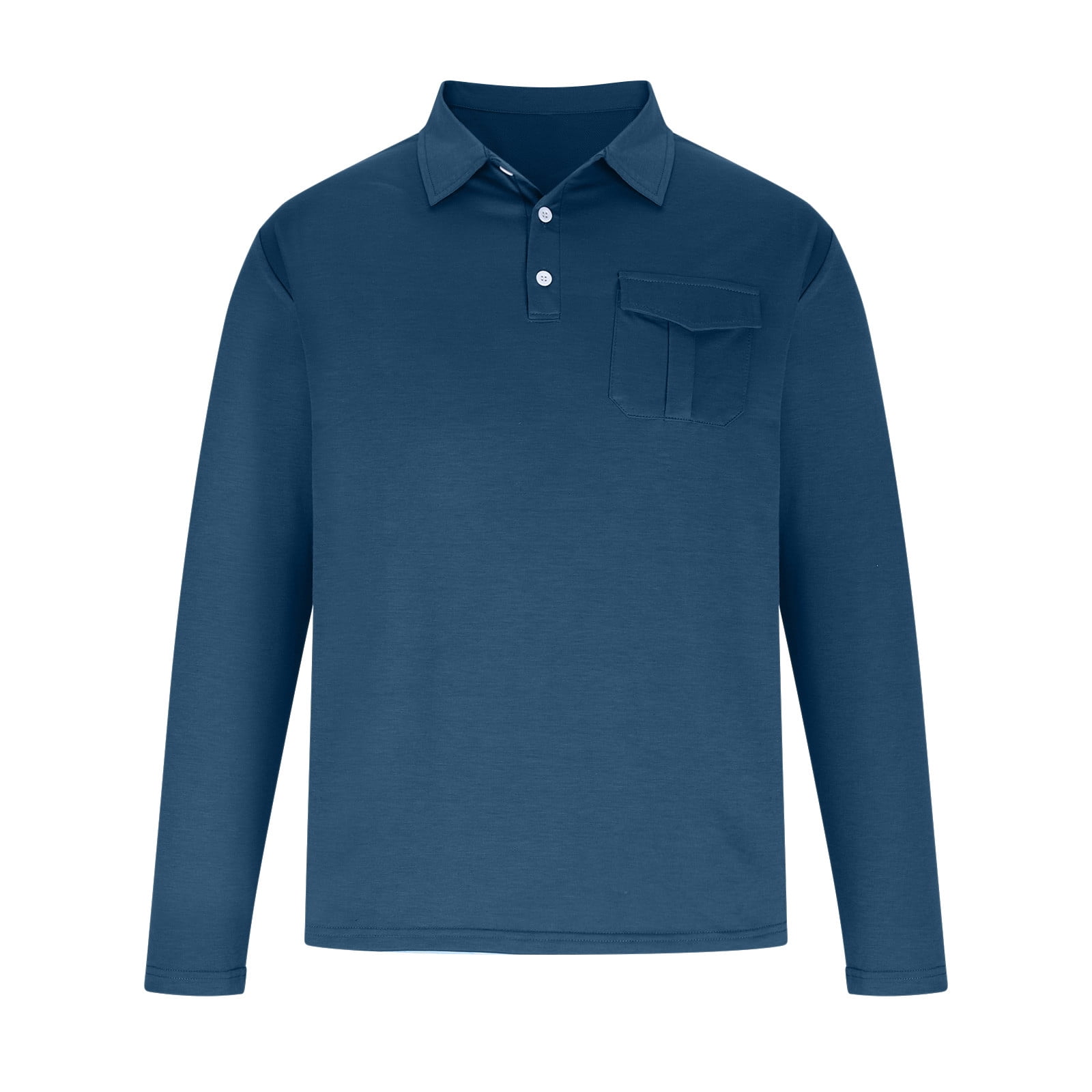 Golf Shirts for Men with Pockets Long Sleeve Button Collared Relaxed T