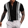 thumbnail image 1 of Golf Shirts for Men with Zipper Collared Short Sleeve Tshirts Shirt Mens Casual Color Block Pullover Slim Breathable Going-Out Workout Tees Tops, 1 of 5