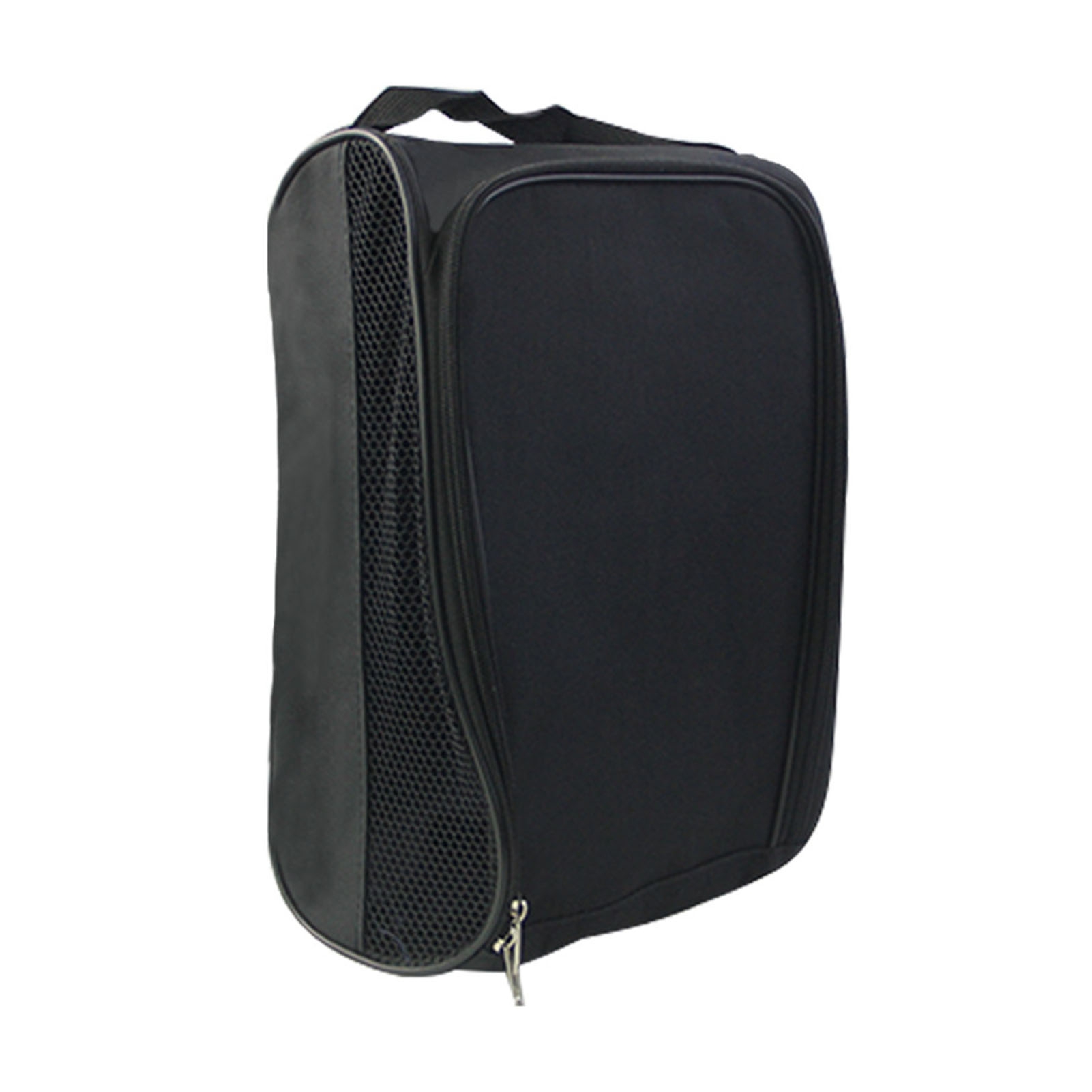 Golf Shoe Bag Travel Hand-held Golf Shoe Tote Golf Accessories Double-Zippered Sports Shoe Carrier Bag for Golf Balls Tees Socks-Black