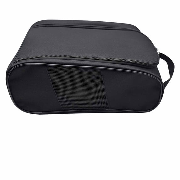 Golf Shoe Bag for Men Women, Outdoor Zippered Sports Golf Shoe Carrier Bags for Travel, Waterproof and Breathable Shoes Bag (Black)